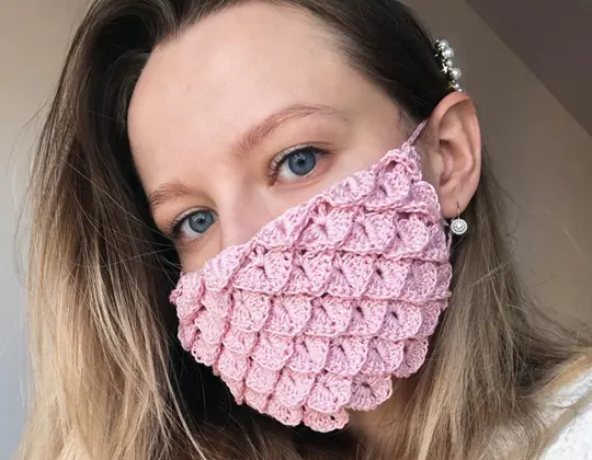 Crochet Dragon Face Mask easy pattern - Crochet Pattern for Face Mask