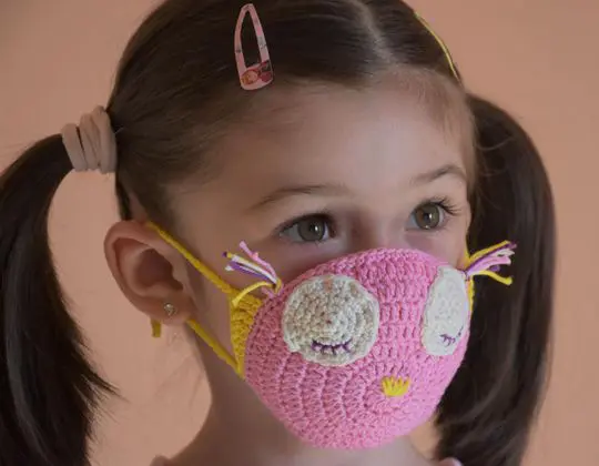 Crochet Pink Owl Mask easy pattern - Crochet Pattern for Face Mask