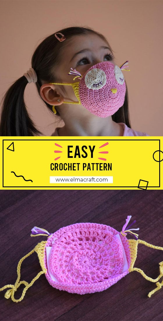 25 Colorful and Fun Crochet Face Mask Patterns - Elma Craft