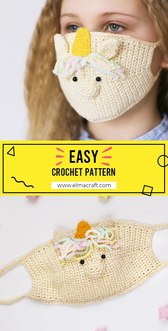 25 Colorful and Fun Crochet Face Mask Patterns - Elma Craft